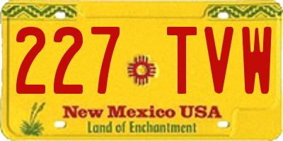 NM license plate 227TVW