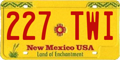 NM license plate 227TWI