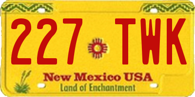 NM license plate 227TWK