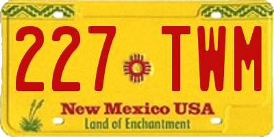 NM license plate 227TWM