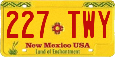 NM license plate 227TWY