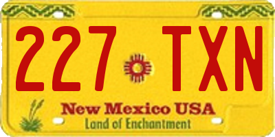 NM license plate 227TXN