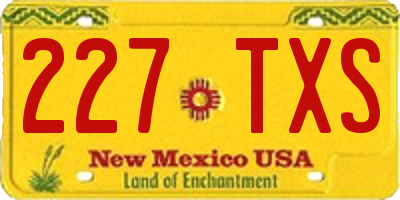 NM license plate 227TXS