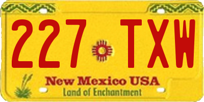 NM license plate 227TXW