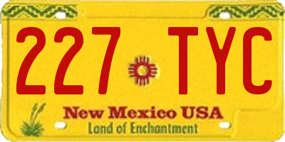NM license plate 227TYC