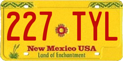 NM license plate 227TYL