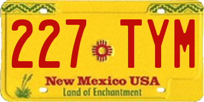 NM license plate 227TYM