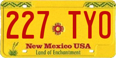 NM license plate 227TYO