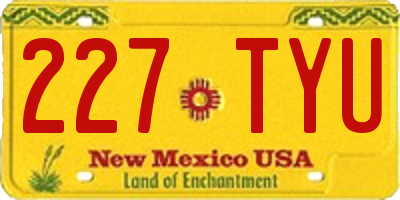 NM license plate 227TYU