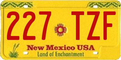 NM license plate 227TZF
