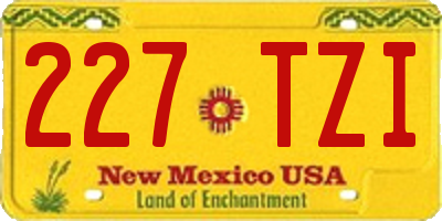 NM license plate 227TZI