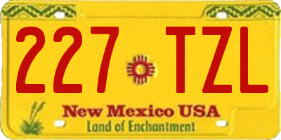 NM license plate 227TZL