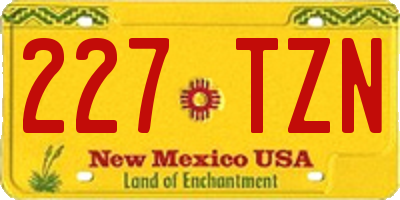 NM license plate 227TZN