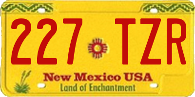 NM license plate 227TZR