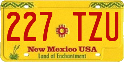 NM license plate 227TZU