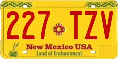 NM license plate 227TZV