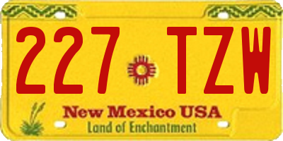 NM license plate 227TZW