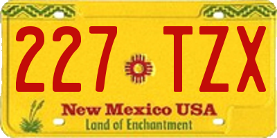 NM license plate 227TZX