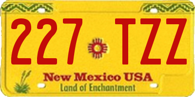 NM license plate 227TZZ