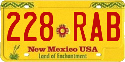 NM license plate 228RAB