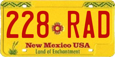 NM license plate 228RAD
