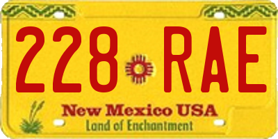 NM license plate 228RAE