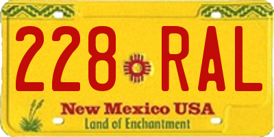 NM license plate 228RAL