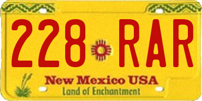 NM license plate 228RAR