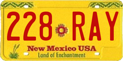 NM license plate 228RAY