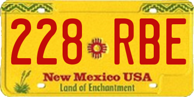 NM license plate 228RBE