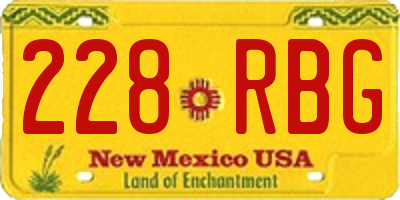 NM license plate 228RBG