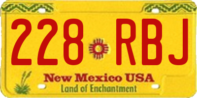 NM license plate 228RBJ