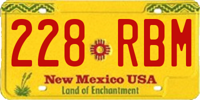 NM license plate 228RBM