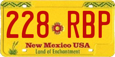 NM license plate 228RBP
