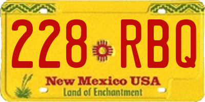 NM license plate 228RBQ