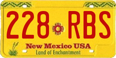 NM license plate 228RBS