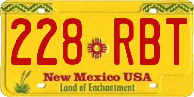 NM license plate 228RBT