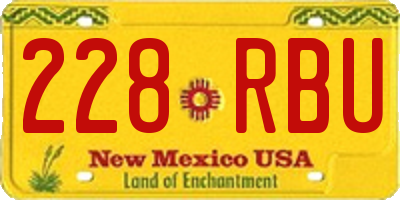 NM license plate 228RBU