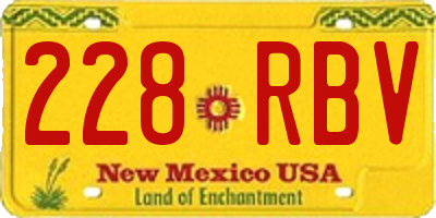 NM license plate 228RBV