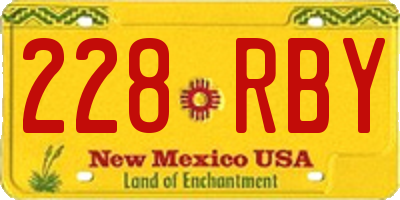 NM license plate 228RBY