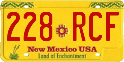 NM license plate 228RCF