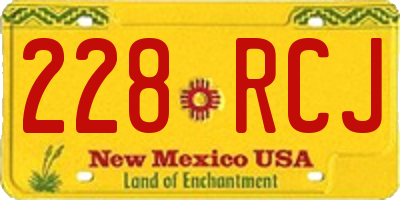 NM license plate 228RCJ