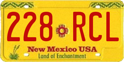NM license plate 228RCL