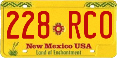 NM license plate 228RCO