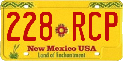 NM license plate 228RCP