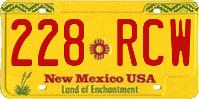 NM license plate 228RCW