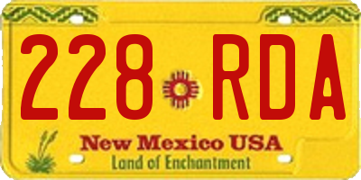 NM license plate 228RDA