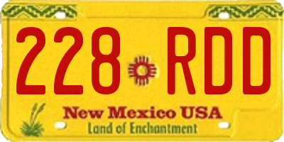 NM license plate 228RDD