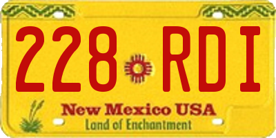 NM license plate 228RDI