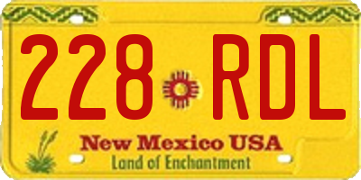 NM license plate 228RDL